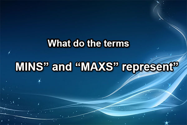 What do the terms “MINS” and “MAXS” represent?